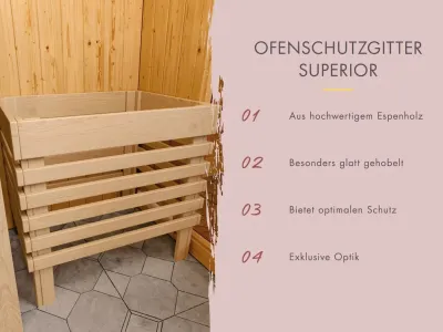 Massivholzsauna Sonara bronzierte Ganzglastür Produktbild #10