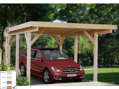 Carport Karl 11,7 m² braun tauchimprägniert Produktbild #2