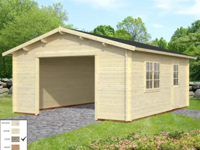 Garage Roger 23,9 m² ohne Tor 44 mm grau tauchimprägniert Produktbild #1