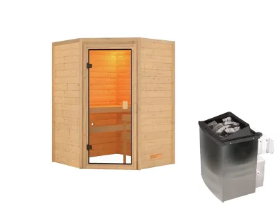 Sauna Massivholzsauna Antonia, inkl. 9 kW Ofen mit integrierter Steuerung Produktbild #9