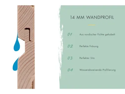 Gartenhaus Merseburg 3 14 mm vorvergraut Produktbild #5