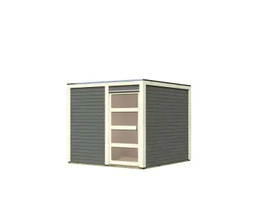 Gartenhaus Qubic 2 CLASSIC 19 mm terragrau Produktbild #2