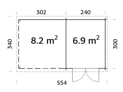 Gartenhaus Blockbohlenhaus Ella 6,9+8,2 m² 28 mm braun tauchimprägniert Produktbild #5