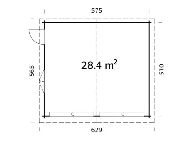 Garage Roger 28,4 m² mit Sektionaltor 44 mm transparent tauchimprägniert Produktbild #4
