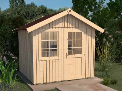Gerätehaus Schwedenhaus Plus Gr. 2 naturbelassen Produktbild #1