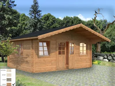Gartenhaus Blockbohlenhaus Helena 18,6 m² 70 mm braun tauchimprägniert Produktbild #1