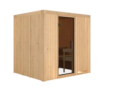 Sauna Systemsauna Daria graphit Ganzglastür Produktbild #3