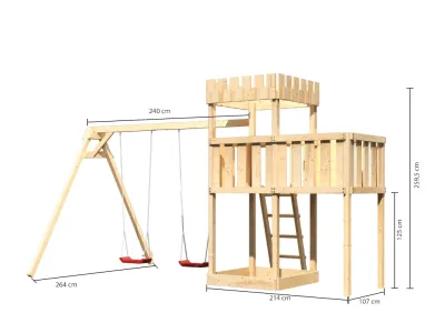 Spielturm Ritterburg Löwenherz SET naturbelassen Produktbild #8