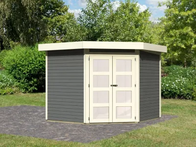 Gartenhaus Goldendorf 5 ECO 19 mm terragrau Produktbild #1