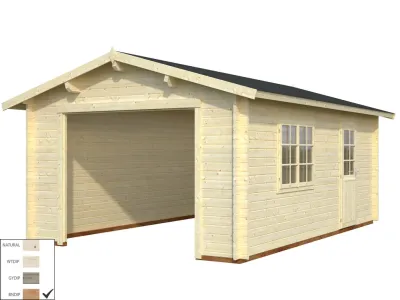 Garage Roger 19,0 m² ohne Tor 44 mm braun tauchimprägniert Produktbild #2