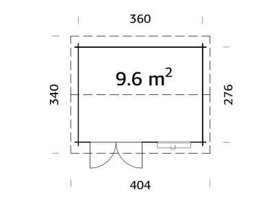 Gartenhaus Blockbohlenhaus Iris 9,6 m² 28 mm grau tauchimprägniert Produktbild #3