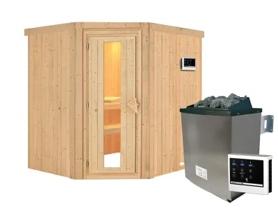 Sauna Systemsauna Siirin, inkl. 9 kW Ofen mit externer Steuerung Produktbild #12