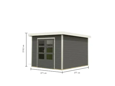 Hybrid-Gartenhaus Pluto B terragrau/weiß Produktbild #11