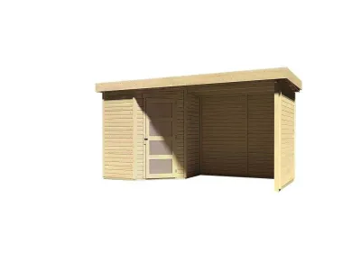 Gartenhaus SET Schwandorf 3 19 mm naturbelassen, inkl. 2,8 m Anbaudach + Seiten- und Rückwand Produktbild #2