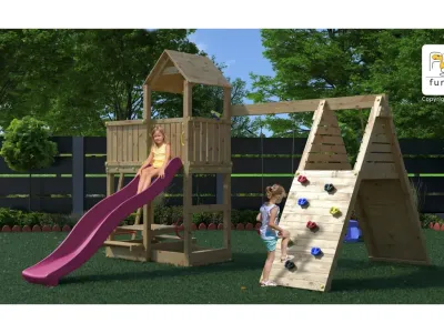 Spielturm Fluppi KDI inkl. Einzelschaukel + Rutsche Produktbild #3