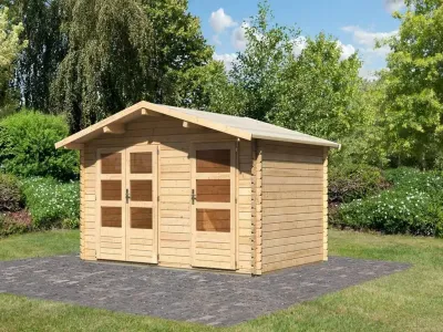 Gartenhaus Blockbohlenhaus Radur 0 28 mm naturbelassen Produktbild #5