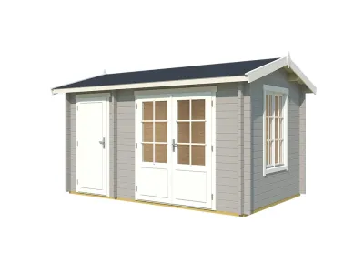 Gartenhaus Blockbohlenhaus Wrexham 1 44 mm lichtgrau Produktbild #2
