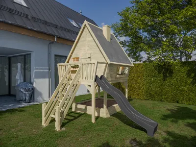 Stelzenhaus Clubhouse KDI inkl. Rutsche grau Produktbild #1