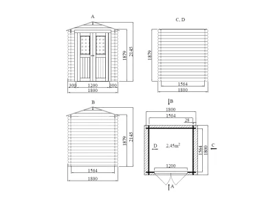 Gartenhaus BBH "Mini 2 B" 28 mm Satteldach Produktbild #5