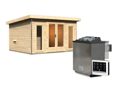 Saunahaus Mainburg 2 naturbelassen 38 mm inkl. Bio-Kombiofen 9 kW + ext. Steuerung Produktbild #15