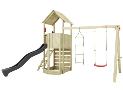 Spielturm Big Monkey KDI inkl. Rutsche grau Produktbild #5