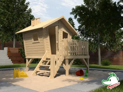 Stelzenhaus Tabaluga Abenteuerspielhaus Lotti naturbelassen Produktbild #1