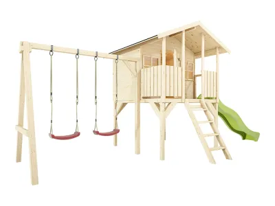 Stelzenhaus Toby inkl. Doppelschaukel und Rutsche grün Produktbild #4