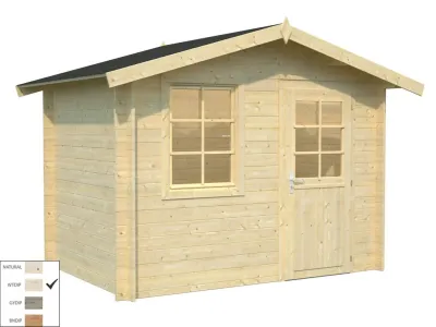 Gartenhaus Blockbohlenhaus Klara 4,7 m² 28 mm transparent tauchimprägniert Produktbild #2