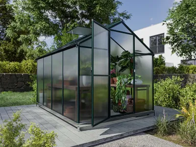 Gewächshaus Aluminium Garten Pflanzenhaus Alu Treibhaus Frühbeet mit Fundament Produktbild #3