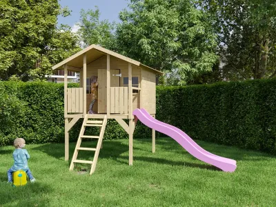 Stelzenhaus Toby inkl. Rutsche pink Produktbild #1