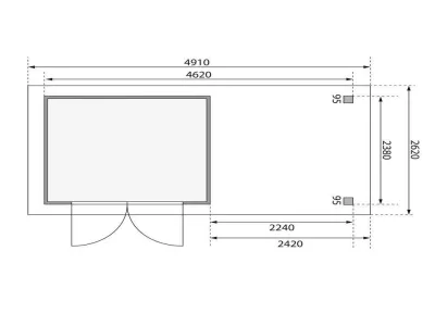 Gartenhaus SET Askola 3,5 19 mm terragrau, inkl. 2,4 m Anbaudach Produktbild #2