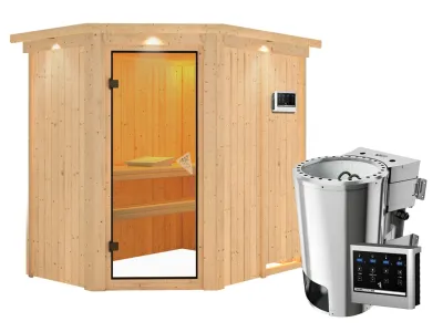 Sauna Systemsauna Saja mit Dachkranz, inkl. Plug & Play Bio-Ofen externe Steuerung Produktbild #8