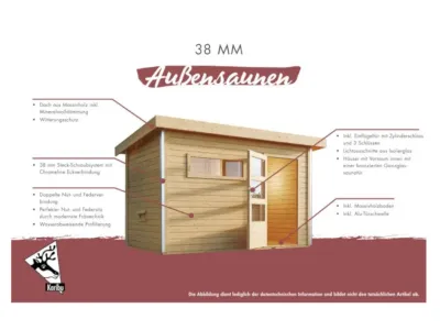 Saunahaus Mikka 38 mm terragrau Produktbild #3