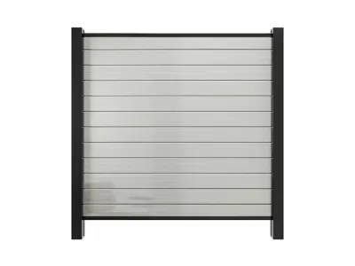 Gartenzaun Sichtschutzzaun PVC Stecksystem hellgrau Produktbild #1