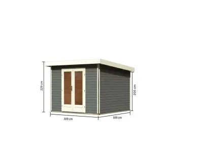 Gartenhaus Radeburg 1 40 mm terragrau Produktbild #6