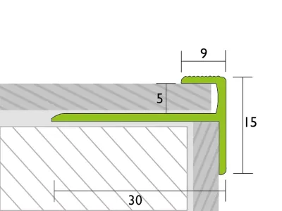 Treppenkantenprofil PROSTEP Aluminium eloxiert Silber Produktbild #2