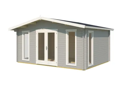 Gartenhaus Blockbohlenhaus Elgin 44 Set Gold 44 mm lichtgrau Produktbild #2
