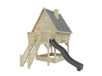 Stelzenhaus Clubhouse KDI inkl. Rutsche grau Produktbild #3