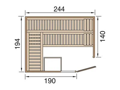 Sauna Systemsauna Varberg 4 mit graphit Holztür & Fenster Produktbild #3