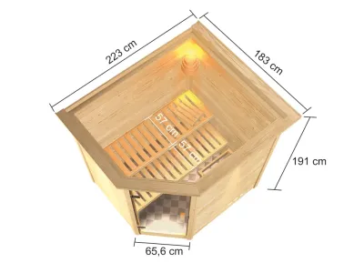Sauna Elea mit bronzierter Glastür und Dachkranz Produktbild #4