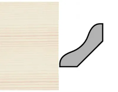 Sockelleiste Hohlkehlleiste Fichte astig massiv weiß transparent gewachst Produktbild #2