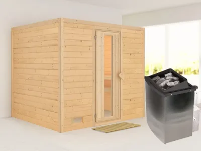 Massivholzsauna Sonara Holztür mit Isolierglas Produktbild #1