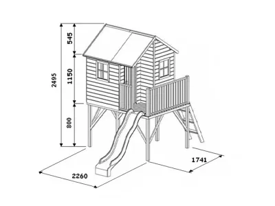 Stelzenhaus Brüssel KDI inkl. Rutsche rot Produktbild #8