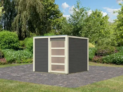 Gartenhaus Qubic/Cubino 19 mm terragrau Produktbild #2