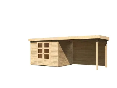 Gartenhaus SET Askola 5 19 mm naturbelassen, inkl. 2,8 m Anbaudach + Rückwand Produktbild #4