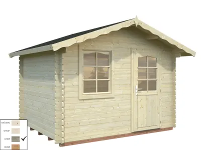 Gartenhaus Blockbohlenhaus Emma 4,6 m² 28 mm grau tauchimprägniert Produktbild #2