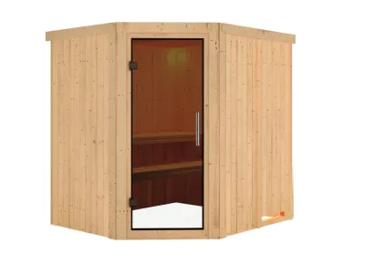Sauna Systemsauna Lilja graphit Ganzglastür Produktbild #3