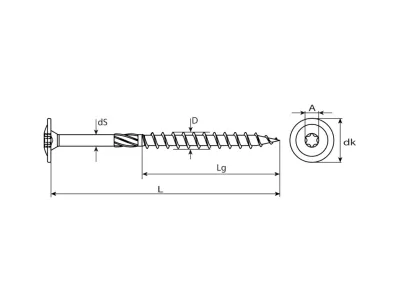 Holzbauschrauben Tellerkopf verzinkt TX40 Produktbild #3