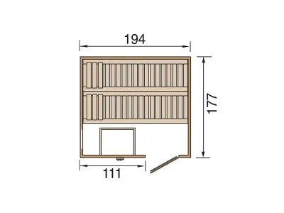 Sauna Elementsauna Halmstad 2 GT graphit Ganzglastür Produktbild #2