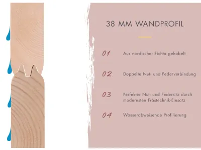 Fasssauna Quadro 1 naturbelassen Produktbild #6